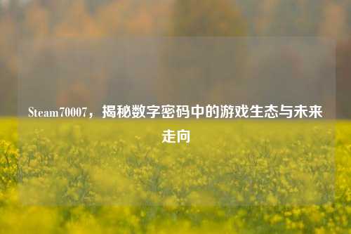 Steam70007，揭秘数字密码中的游戏生态与未来走向