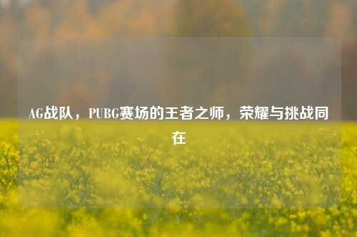 AG战队，PUBG赛场的王者之师，荣耀与挑战同在