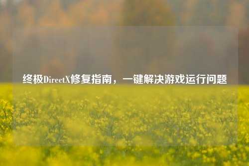 终极DirectX修复指南，一键解决游戏运行问题