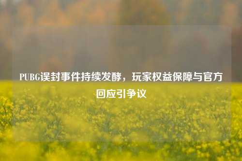 PUBG误封事件持续发酵，玩家权益保障与官方回应引争议