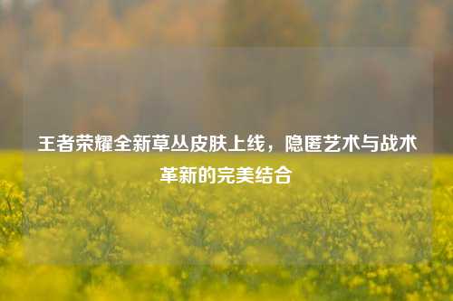 王者荣耀全新草丛皮肤上线，隐匿艺术与战术革新的完美结合