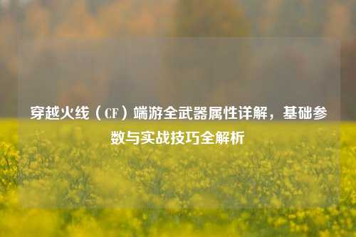 穿越火线（CF）端游全武器属性详解，基础参数与实战技巧全解析