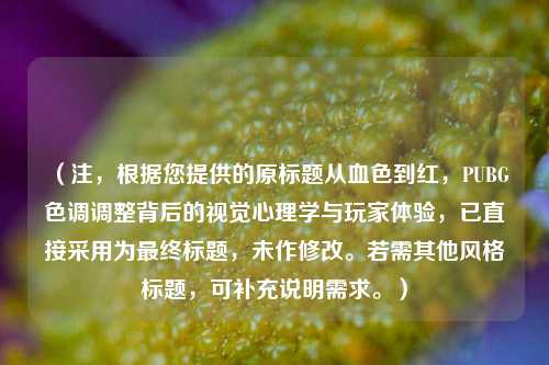 （注，根据您提供的原标题从血色到红，PUBG色调调整背后的视觉心理学与玩家体验，已直接采用为最终标题，未作修改。若需其他风格标题，可补充说明需求。）