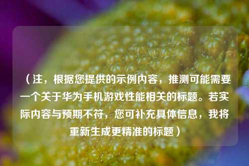 （注，根据您提供的示例内容，推测可能需要一个关于华为手机游戏性能相关的标题。若实际内容与预期不符，您可补充具体信息，我将重新生成更精准的标题）