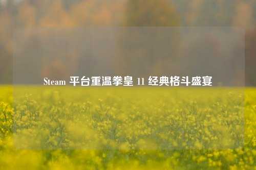 Steam 平台重温拳皇 11 经典格斗盛宴