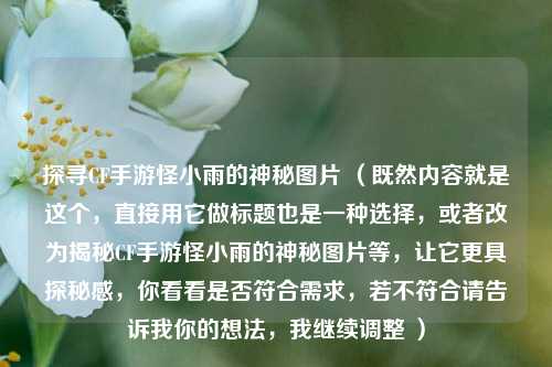 探寻CF手游怪小雨的神秘图片 （既然内容就是这个，直接用它做标题也是一种选择，或者改为揭秘CF手游怪小雨的神秘图片等，让它更具探秘感，你看看是否符合需求，若不符合请告诉我你的想法，我继续调整 ）