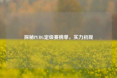 探秘PUBG定级赛榜单,实力初现