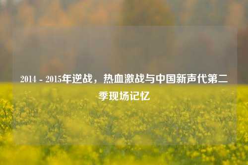 2014 - 2015年逆战，热血激战与中国新声代第二季现场记忆