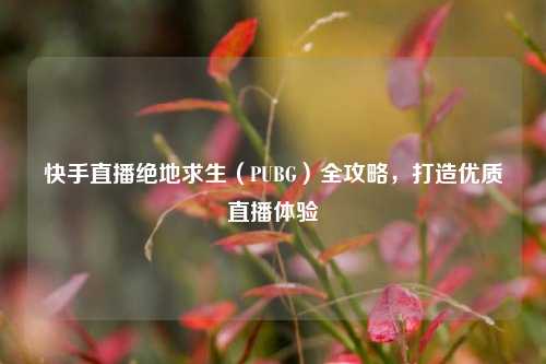 快手直播绝地求生（PUBG）全攻略，打造优质直播体验