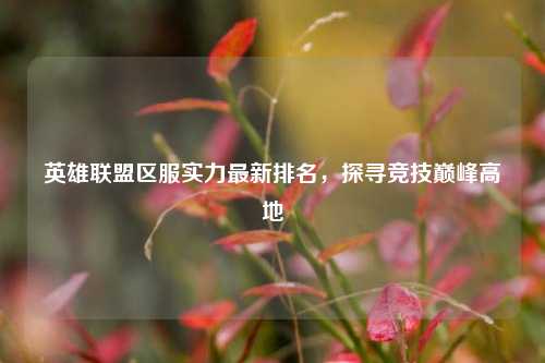 英雄联盟区服实力最新排名，探寻竞技巅峰高地