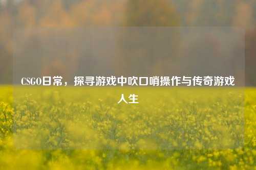 CSGO日常，探寻游戏中吹口哨操作与传奇游戏人生