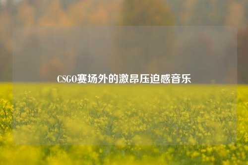 CSGO赛场外的激昂压迫感音乐