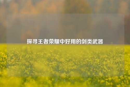 探寻王者荣耀中好用的剑类武器