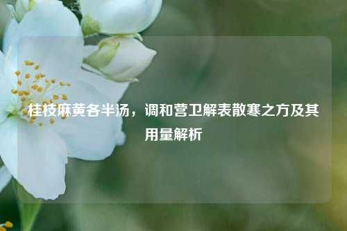 桂枝麻黄各半汤,调和营卫解表散寒之方及其用量解析