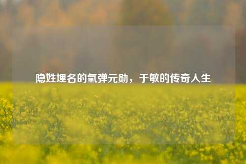 隐姓埋名的氢弹元勋,于敏的传奇人生