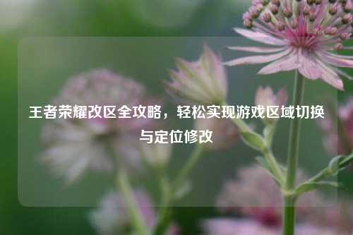 王者荣耀改区全攻略,轻松实现游戏区域切换与定位修改