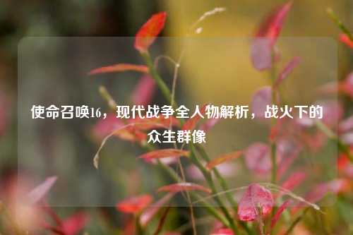 使命召唤16,现代战争全人物解析,战火下的众生群像