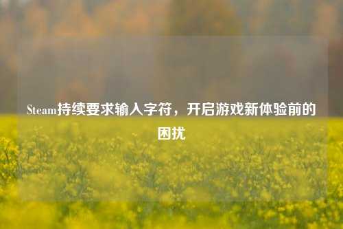 Steam持续要求输入字符,开启游戏新体验前的困扰