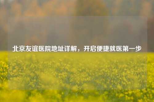 北京友谊医院地址详解,开启便捷就医之一步
