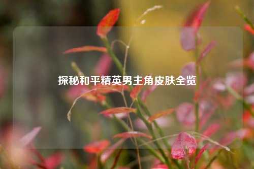 探秘和平精英男主角皮肤全览