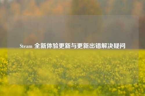 Steam 全新体验更新与更新出错解决疑问