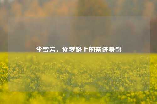 李雪岩，逐梦路上的奋进身影