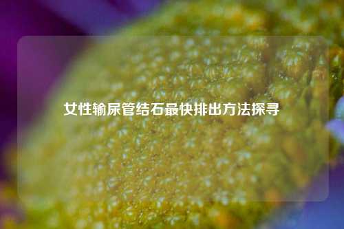 女性输尿管结石最快排出 探寻