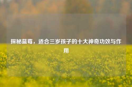 探秘蓝莓，适合三岁孩子的十大神奇功效与作用