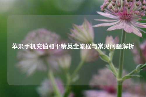 苹果手机充值和平精英全流程与常见问题解析