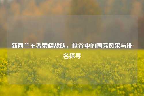 新西兰王者荣耀战队,峡谷中的国际风采与排名探寻
