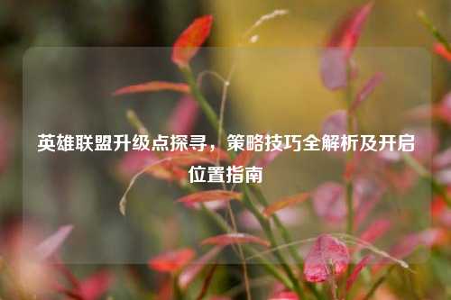 英雄联盟升级点探寻，策略技巧全解析及开启位置指南