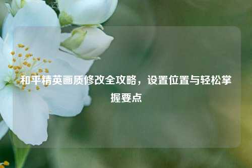 和平精英画质修改全攻略，设置位置与轻松掌握要点