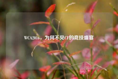 WCA2016,为何不见CF的竞技盛宴