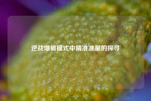 逆战爆破模式中精准准星的探寻