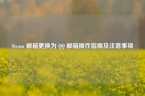 Steam 邮箱更换为 QQ 邮箱操作指南及注意事项